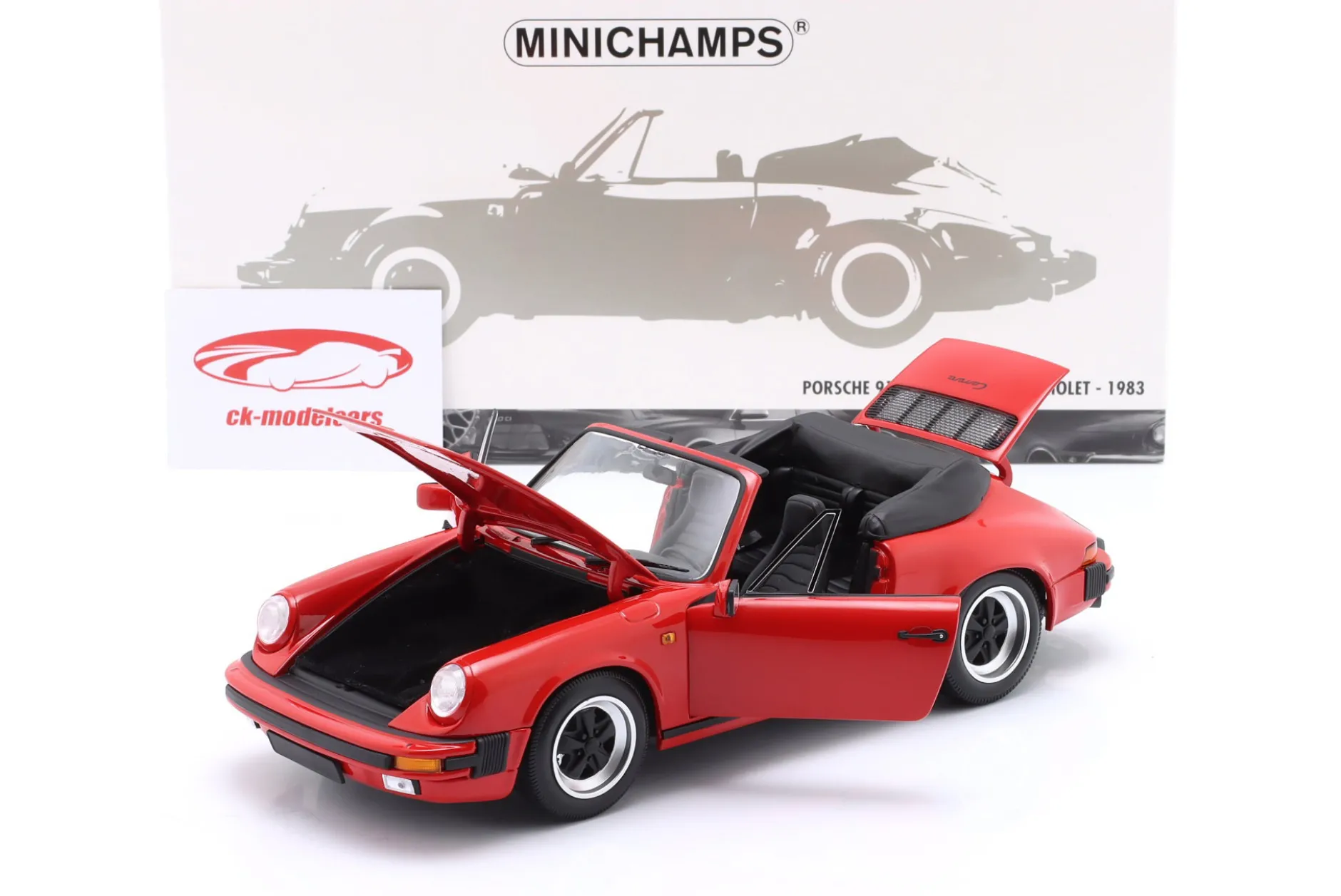 Porsche 911 Carrera Cabriolet 3.2 Baujahr 1983 rot 1:18 Minichamps