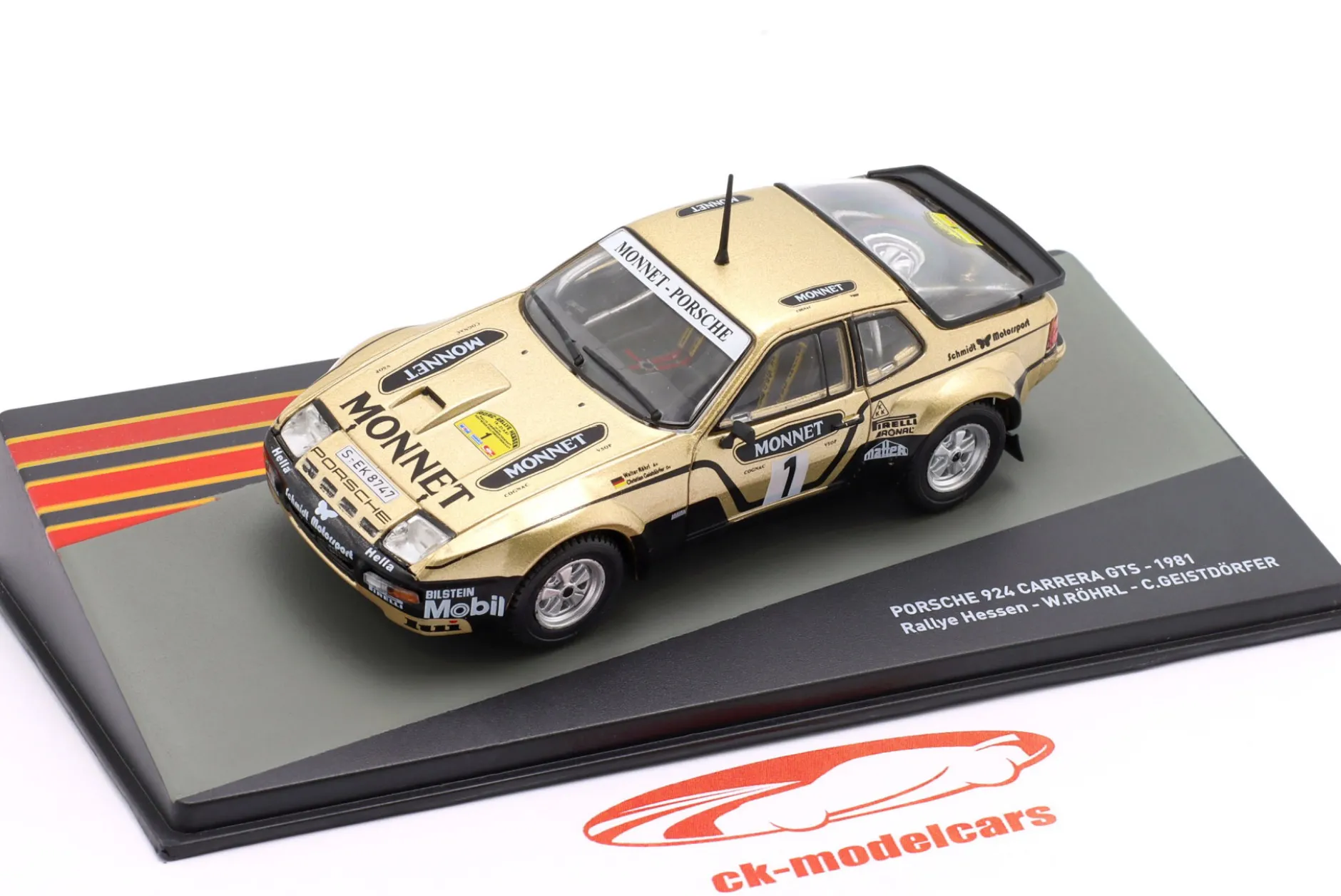 Porsche 924 Carrera GTS #1 Sieger Rallye Hessen 1981 Röhrl, Geistdörfer 1:43 Altaya