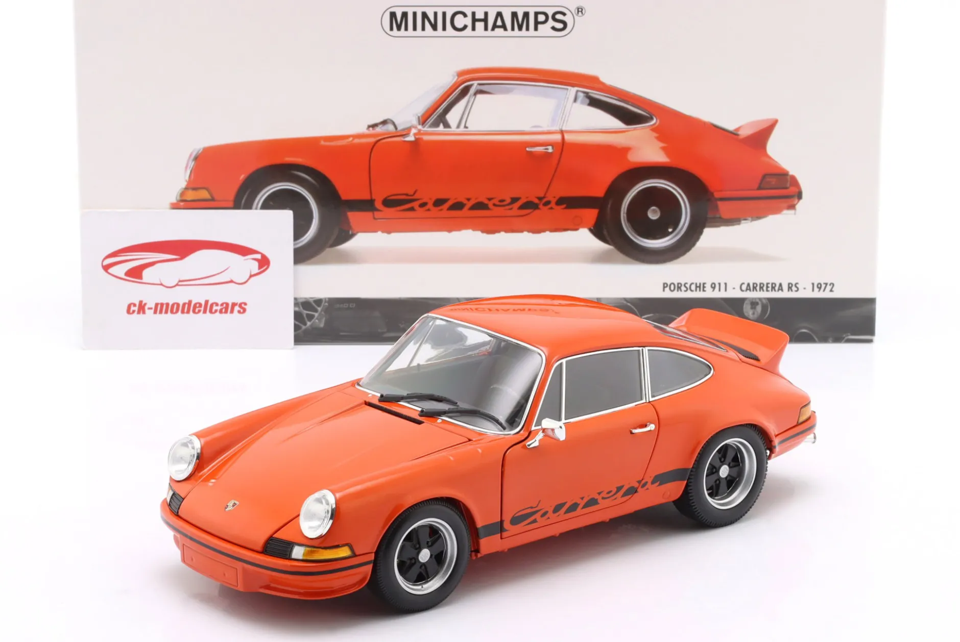 Porsche 911 Carrera RS Baujahr 1972 blutorange 1:18 Minichamps