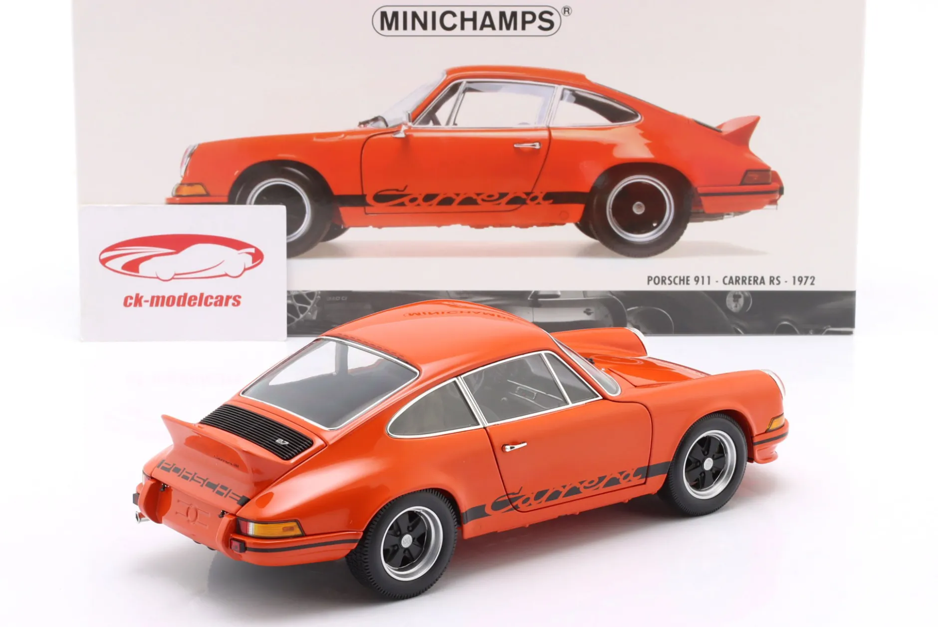 Porsche 911 Carrera RS Baujahr 1972 blutorange 1:18 Minichamps