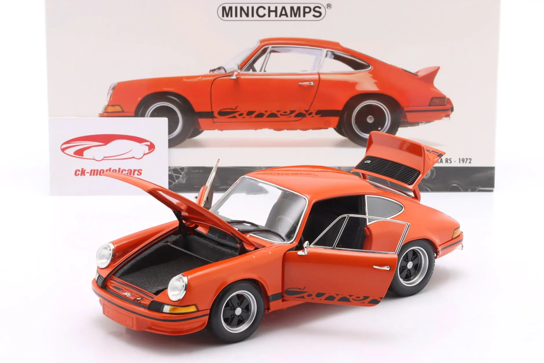 Porsche 911 Carrera RS Baujahr 1972 blutorange 1:18 Minichamps