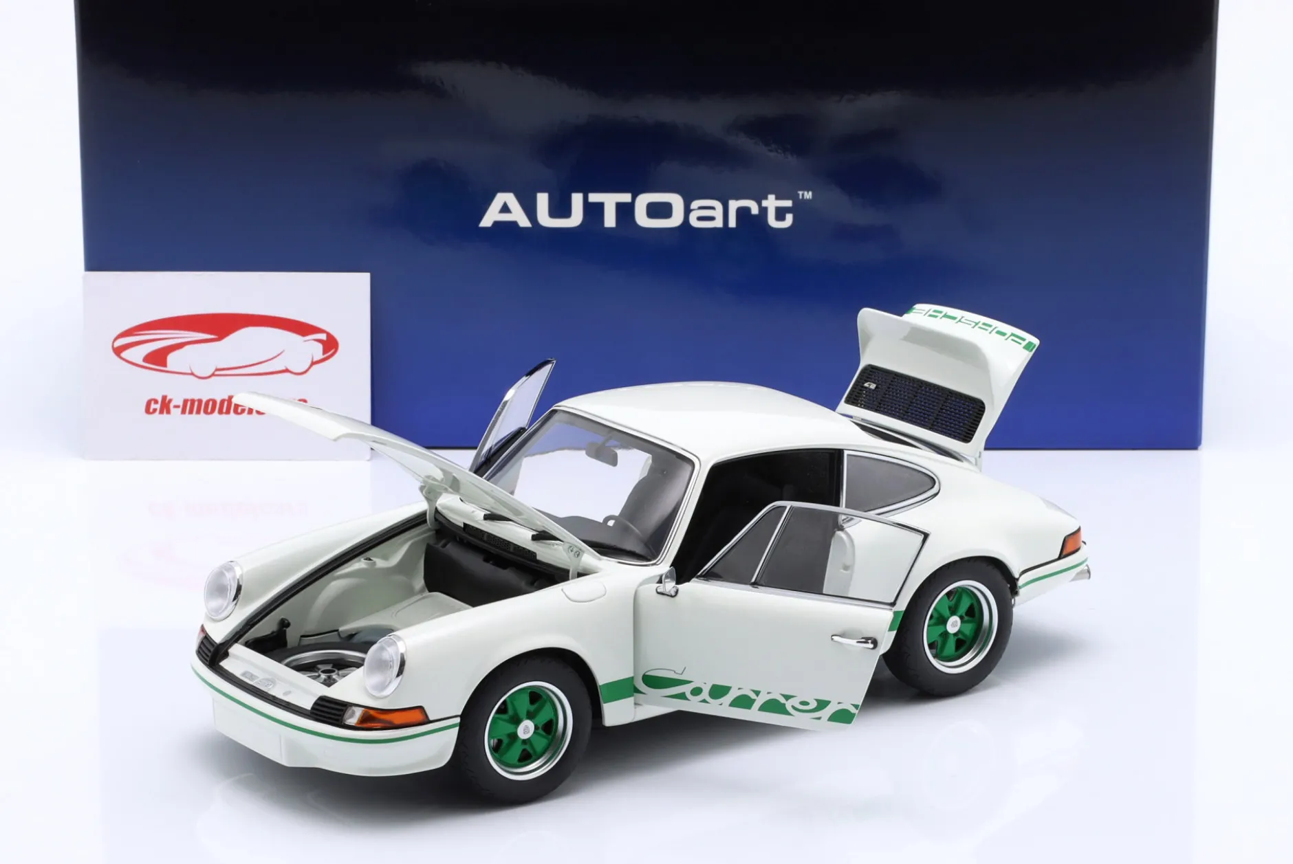 Porsche 911 Carrera RS 2.7 Grand Prix weiß / grün 1:18 AUTOart