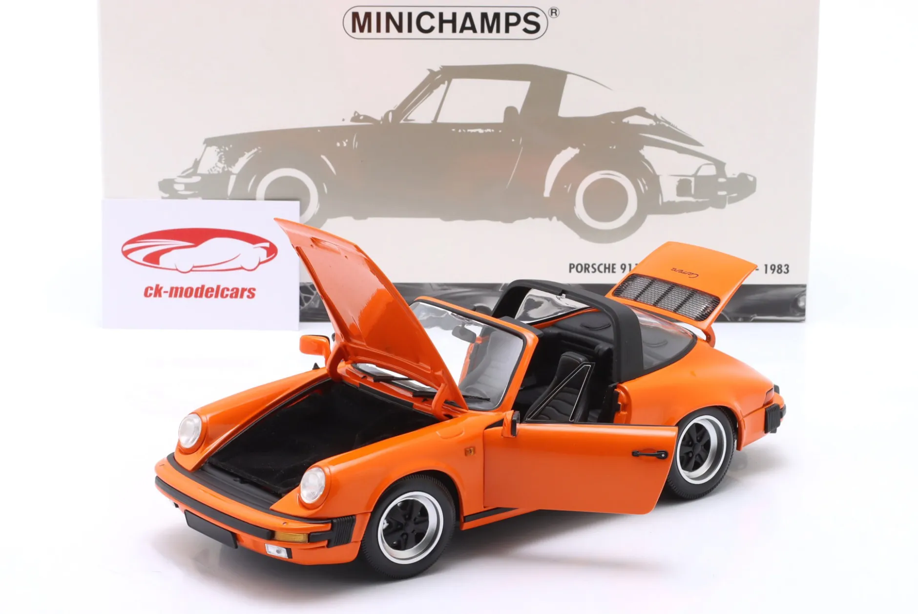 Porsche 911 3.2 Carrera Targa Baujahr 1983 orange 1:18 Minichamps