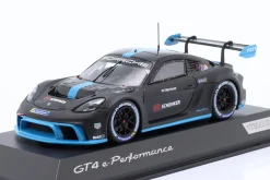 Porsche 718 Cayman GT4 e-Performance 2022 schwarz / blau 1:43 Spark