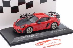Porsche 718 (982) Cayman GT4 RS 2021 rot / Neodym-Felgen 1:43 Minichamps