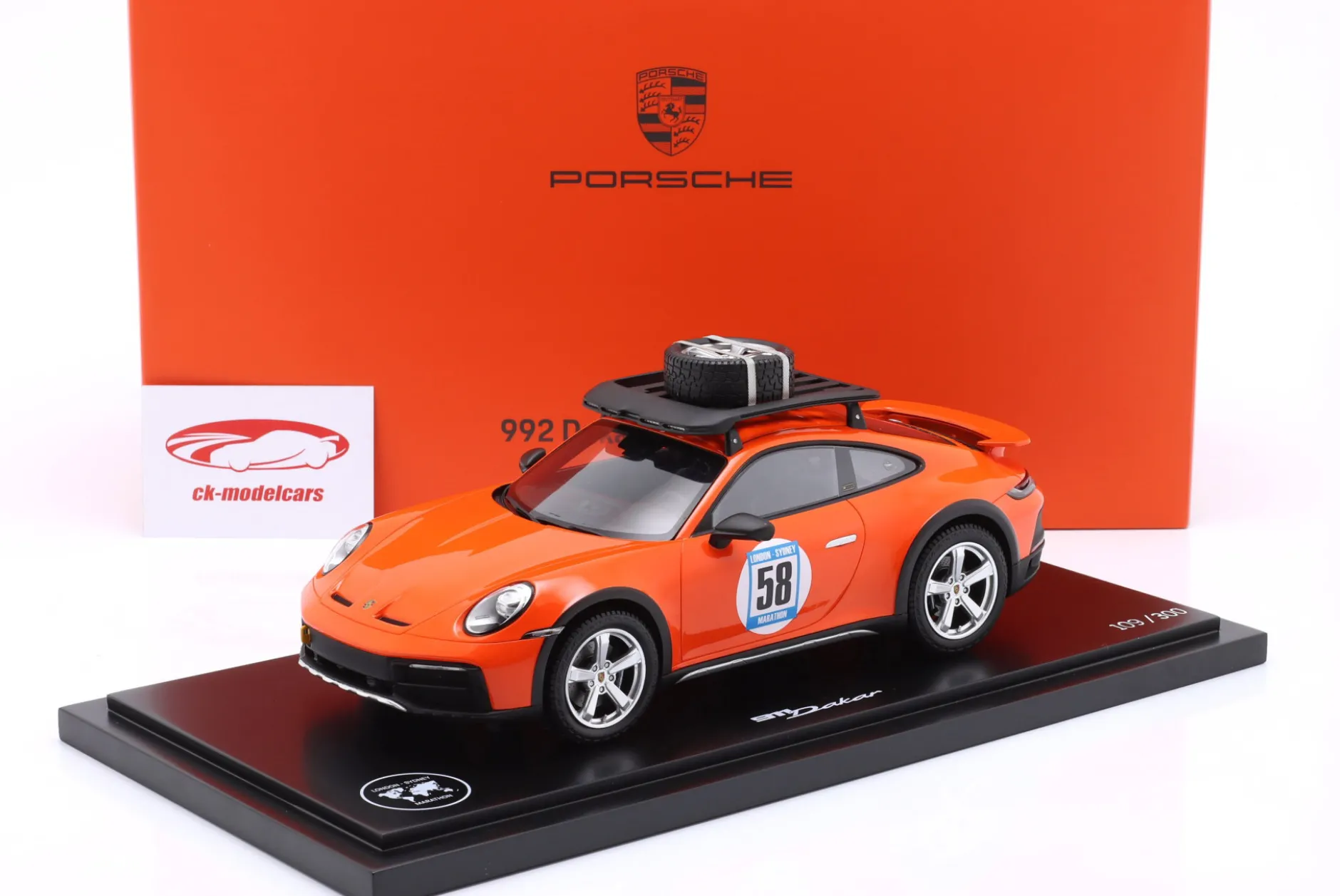 Porsche 911 (992) Dakar RED58 Special 1:18 Spark