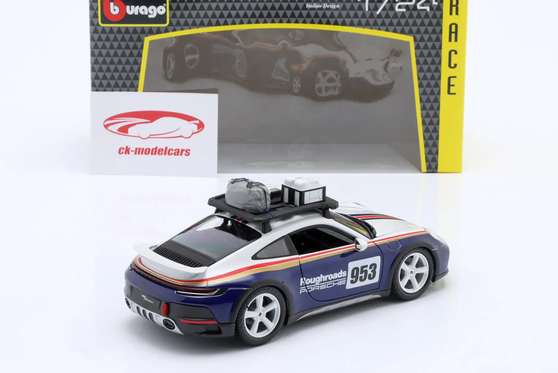 Porsche 911 (992) Dakar #953 Roughroads Rallye Design Paket 1:24 Bburago