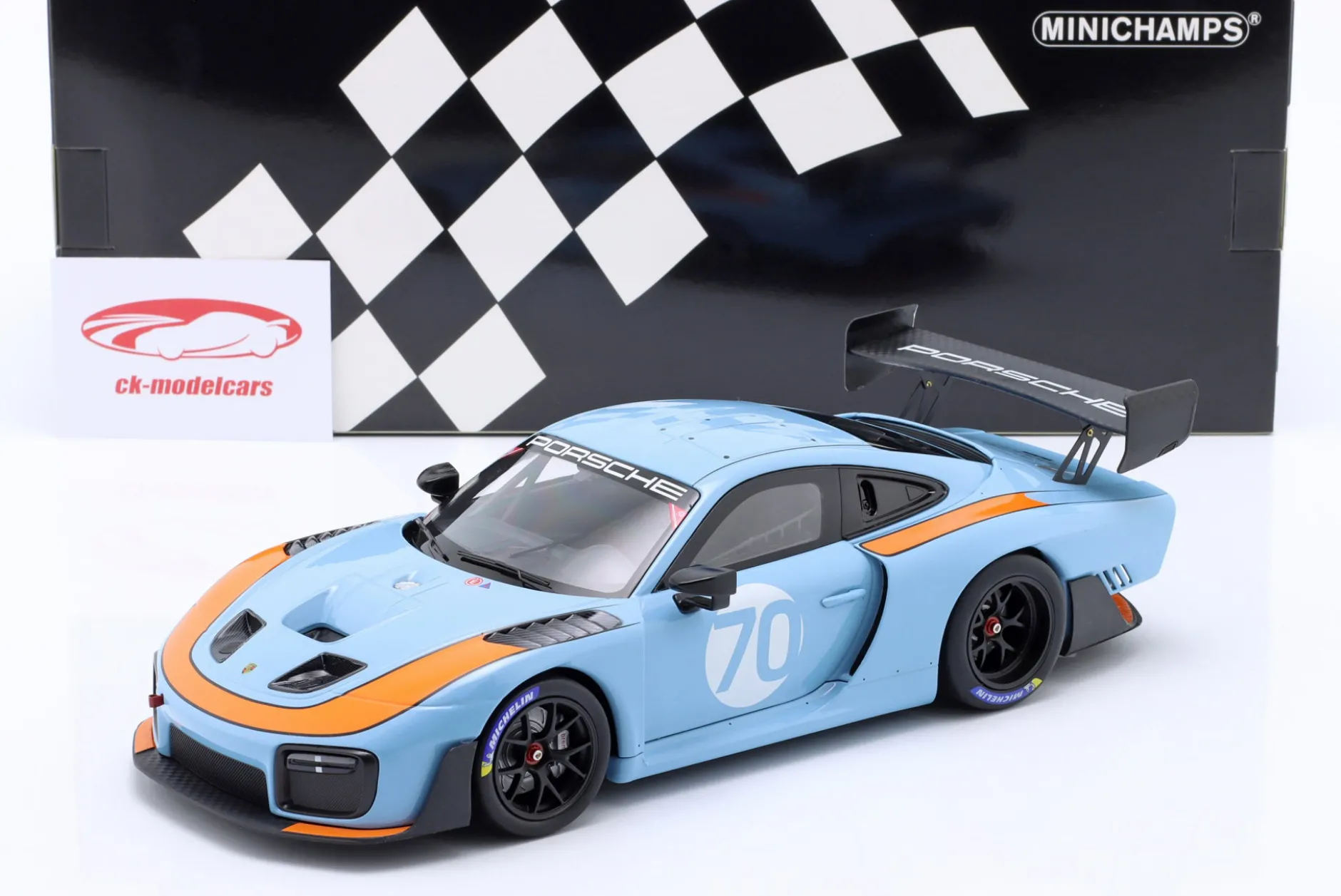 Porsche 935/19 Groep Zuid Baujahr 2019 Gulf blau / orange 1:18 Minichamps