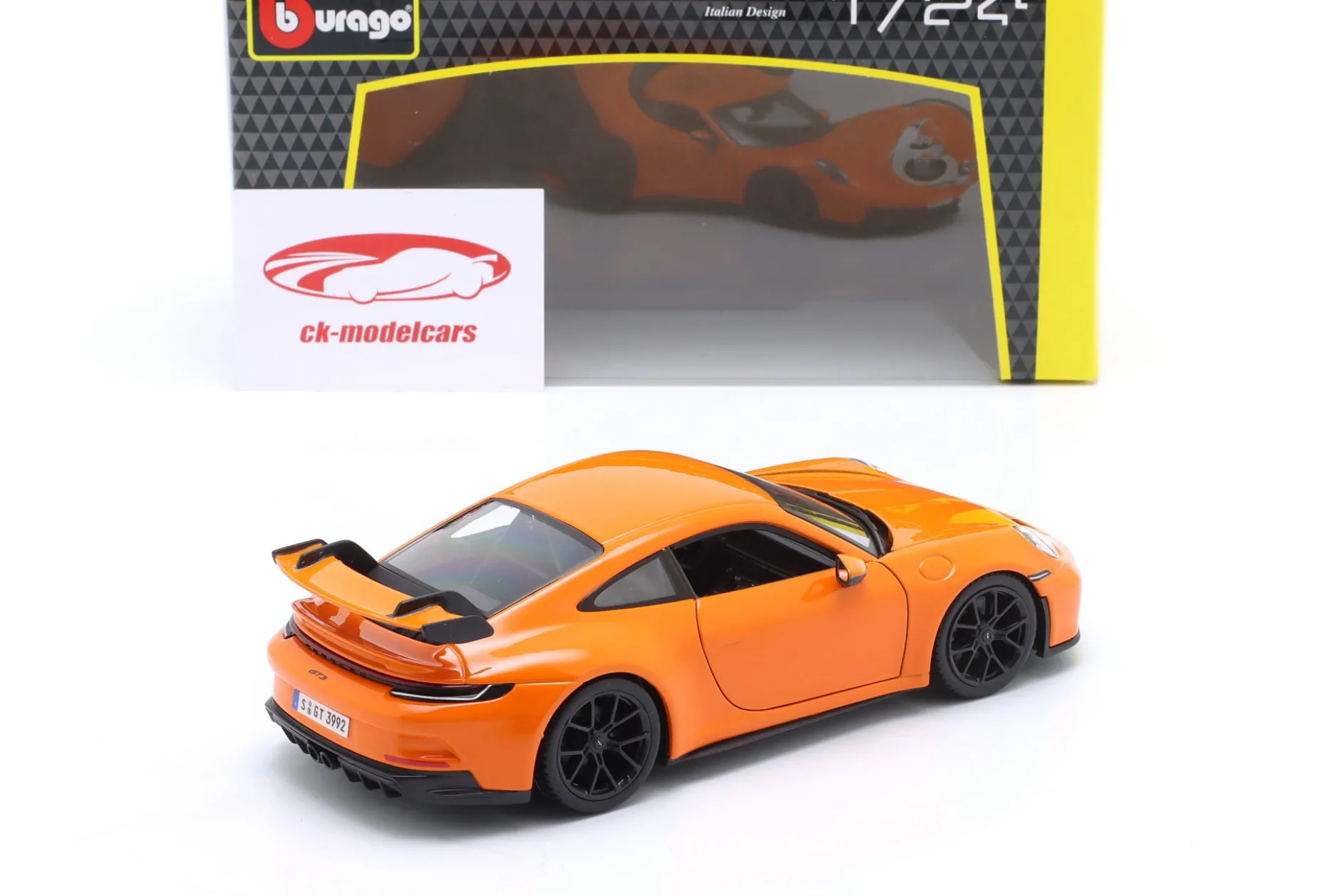 Porsche 911 (992) GT3 Baujahr 2021 lavaorange 1:24 Bburago