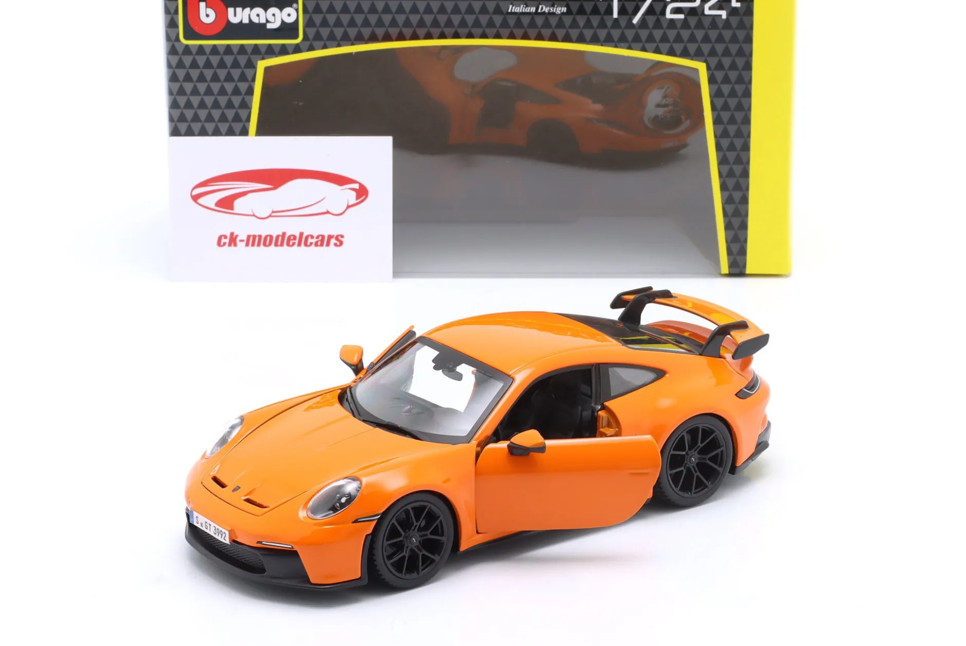 Porsche 911 (992) GT3 Baujahr 2021 lavaorange 1:24 Bburago