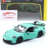 Porsche 911 (992) GT3 Baujahr 2021 mintgrün 1:24 Bburago