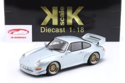 Porsche 911 (993) GT2 Baujahr 1996 polarsilber / BBS Reifen 1:18 KK-Scale