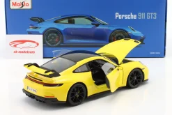 Porsche 911 (992) GT3 Baujahr 2022 racing gelb 1:18 Maisto