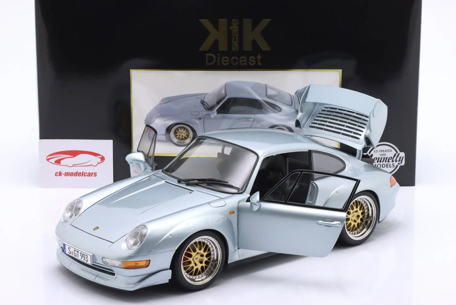 Porsche 911 (993) GT2 Baujahr 1996 silber / BBS Felgen 1:12 KK-Scale