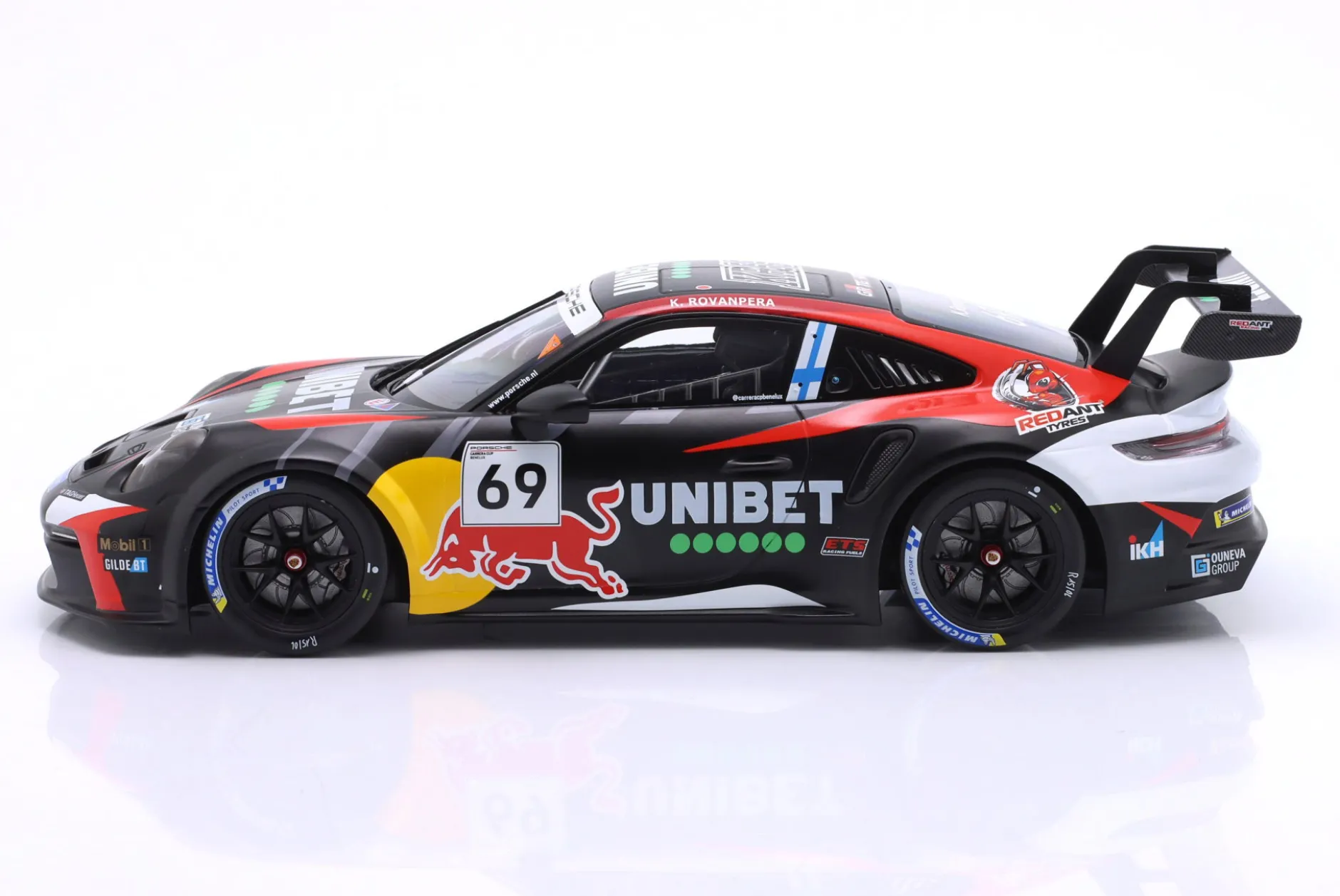 Porsche 911 GT3 Cup #69 Sieger Zolder Porsche Carrera Cup Benelux 2024 Rovanperä 1:18 Ixo