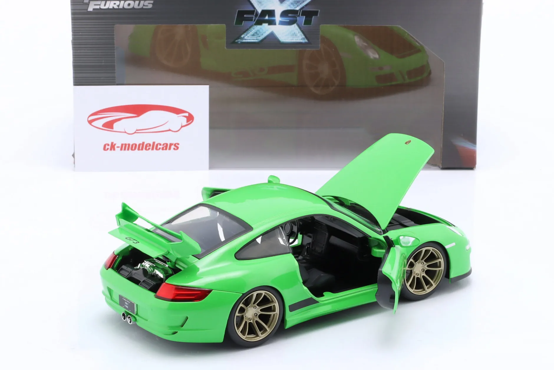 Porsche 911 (997) GT3 Film Fast X (Fast & Furious 10) grün 1:24 Jada Toys