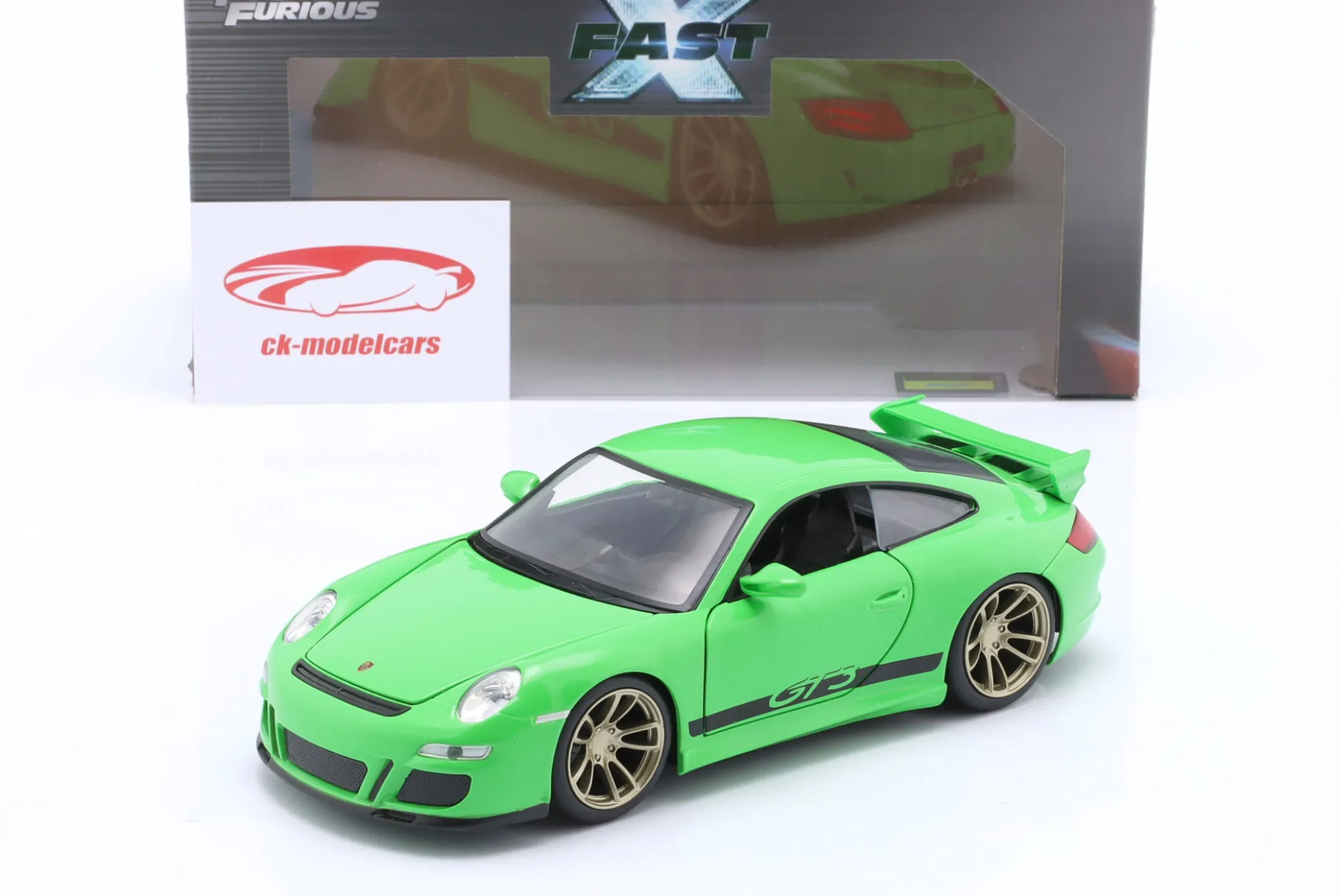 Porsche 911 (997) GT3 Film Fast X (Fast & Furious 10) grün 1:24 Jada Toys