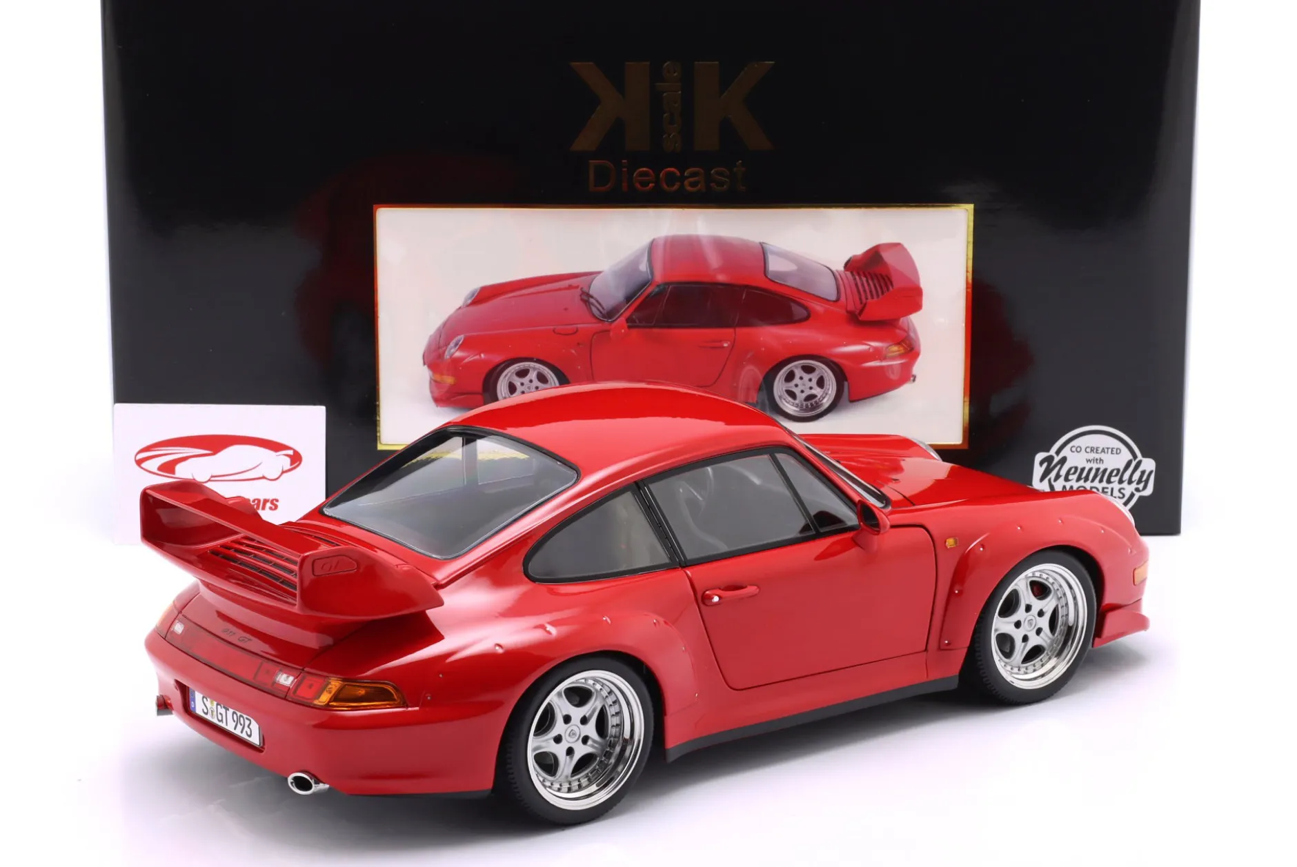 Porsche 911 (993) GT2 mit Speedline Felgen Baujahr 1996 rot 1:12 KK-Scale