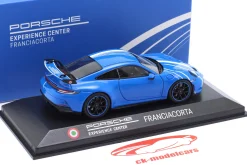 Porsche 911 (992) GT3 PEC Baujahr 2021 sharkblue / weiß 1:43 Minichamps