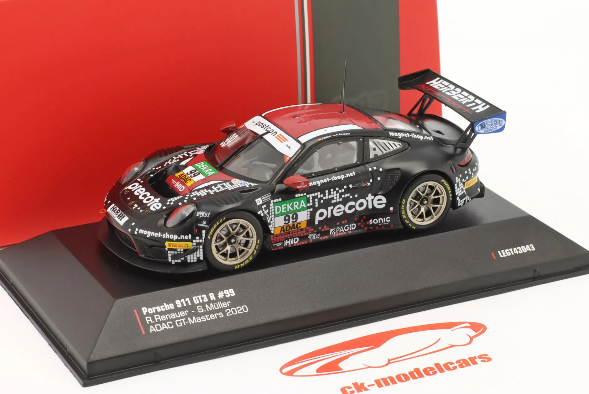 Porsche 911 GT3 R #99 ADAC GT-Masters 2020 Herberth Motorsport 1:43 Ixo