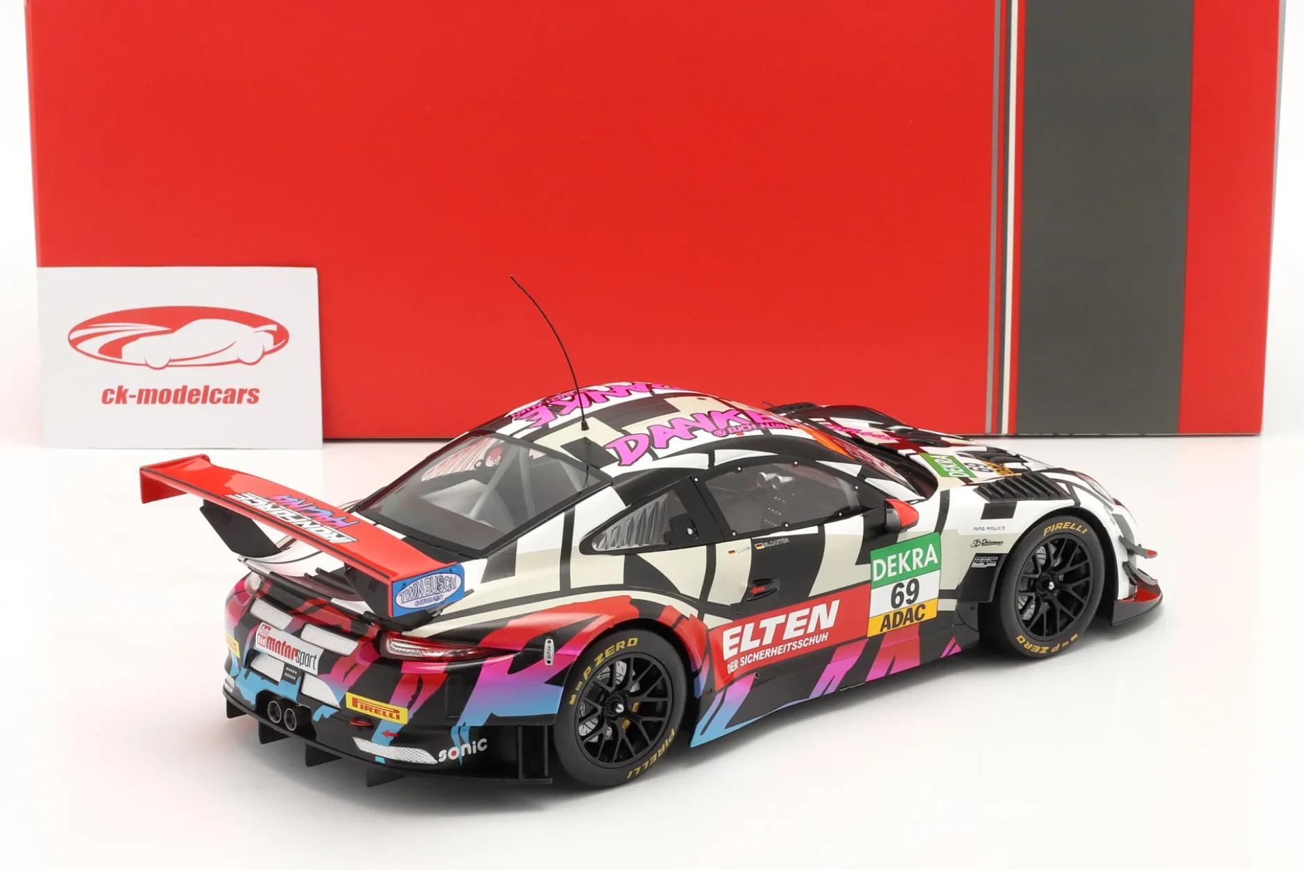 Porsche 911 (991) GT3 R #69 ADAC GT Masters Hockenheim 2018 Danke Fans 1:18 Ixo