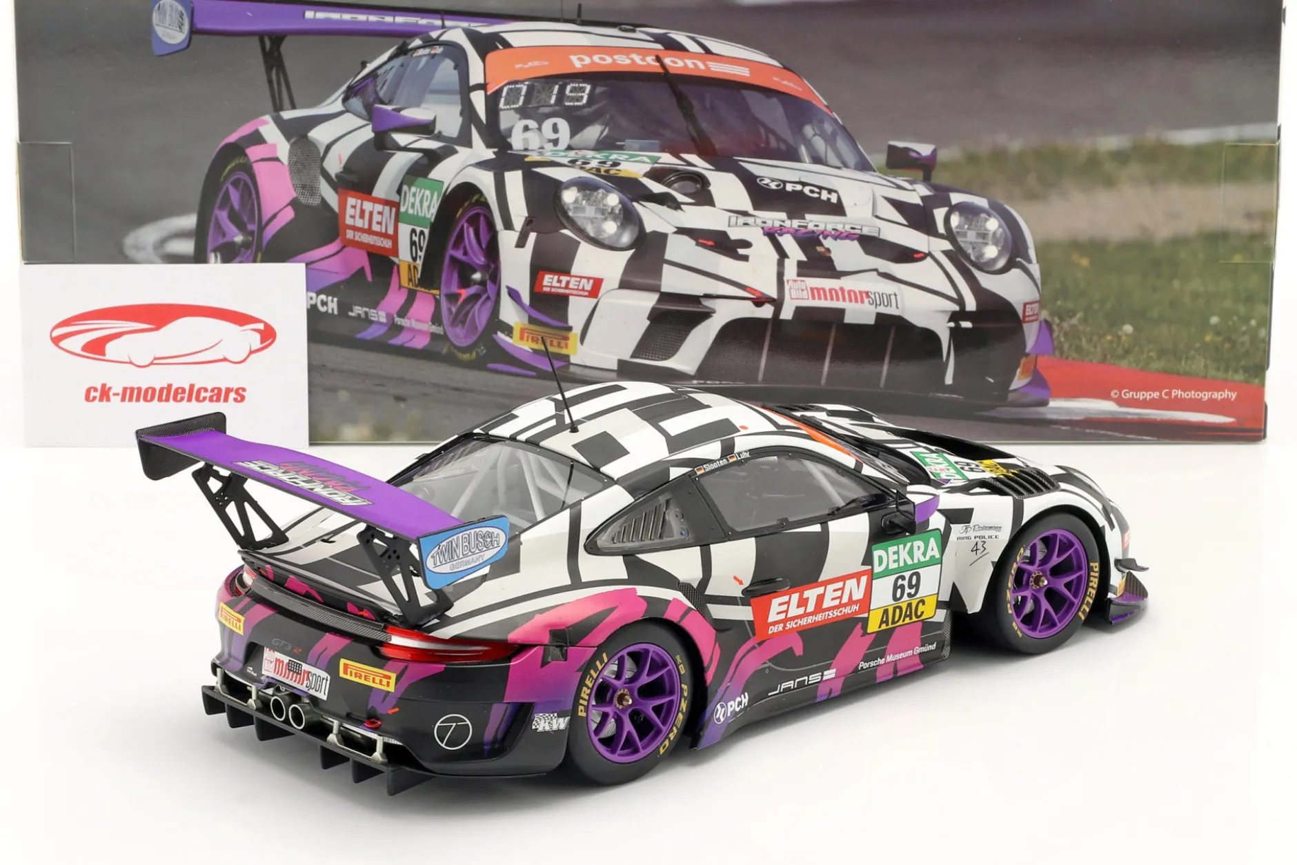 Porsche 911 GT3 R #69 ADAC GT Masters 2019 Iron Force 1:18 Minichamps