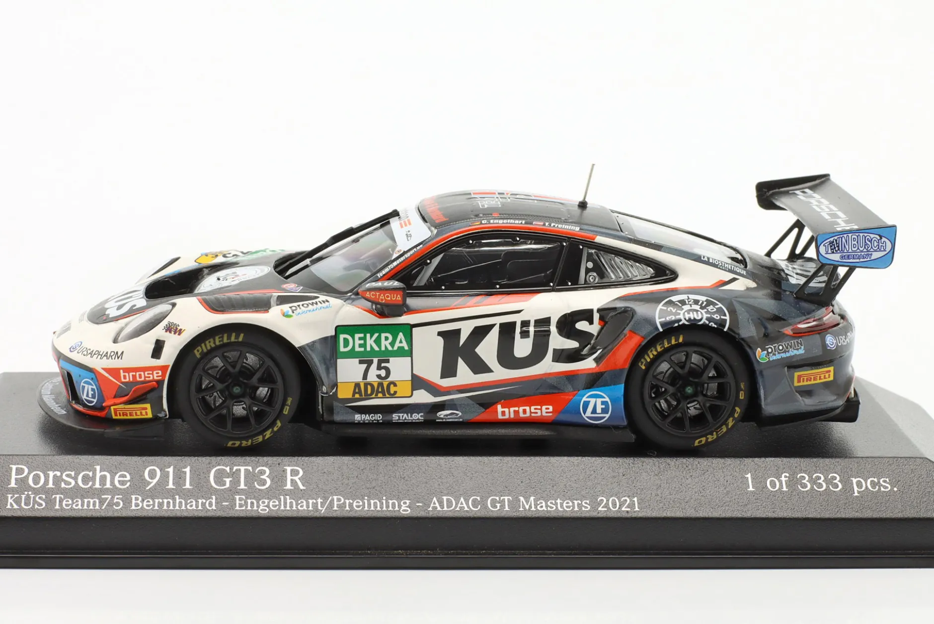 Porsche 911 GT3 R #75 ADAC GT Masters 2021 KÜS Team75 Bernhard 1:43 Minichamps