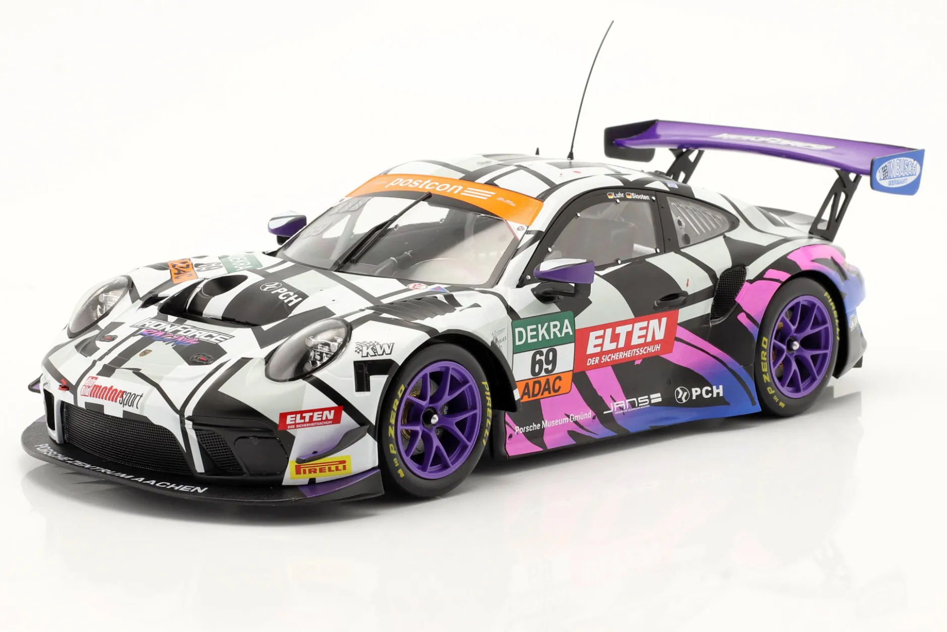 Porsche 911 GT3 R #69 ADAC GT Masters Oschersleben 2019 Iron Force 1:18 Ixo