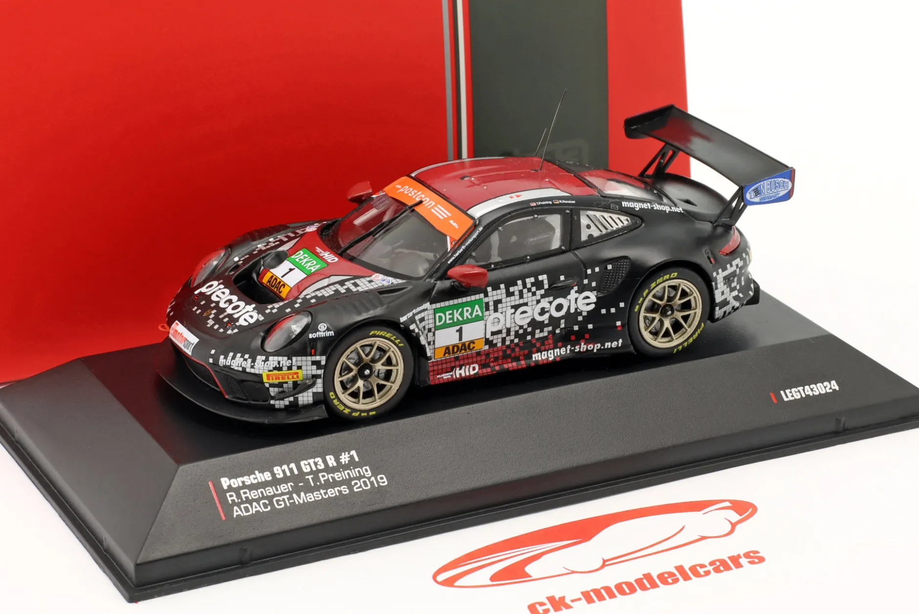 Porsche 911 GT3 R #1 ADAC GT Masters 2019 Renauer, Preining 1:43 Ixo
