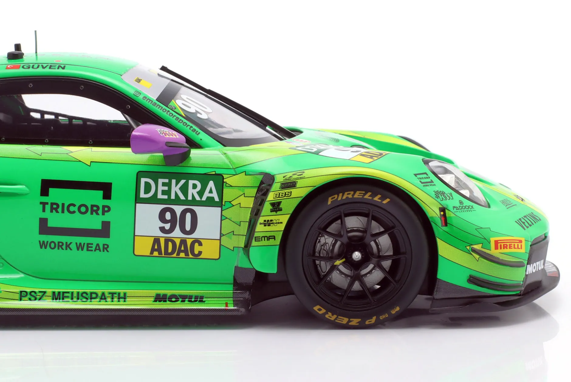 Porsche 911 GT3 R #90 DTM Champion 2025 Ayhancan Güven Manthey Greeno 1:18 Ixo