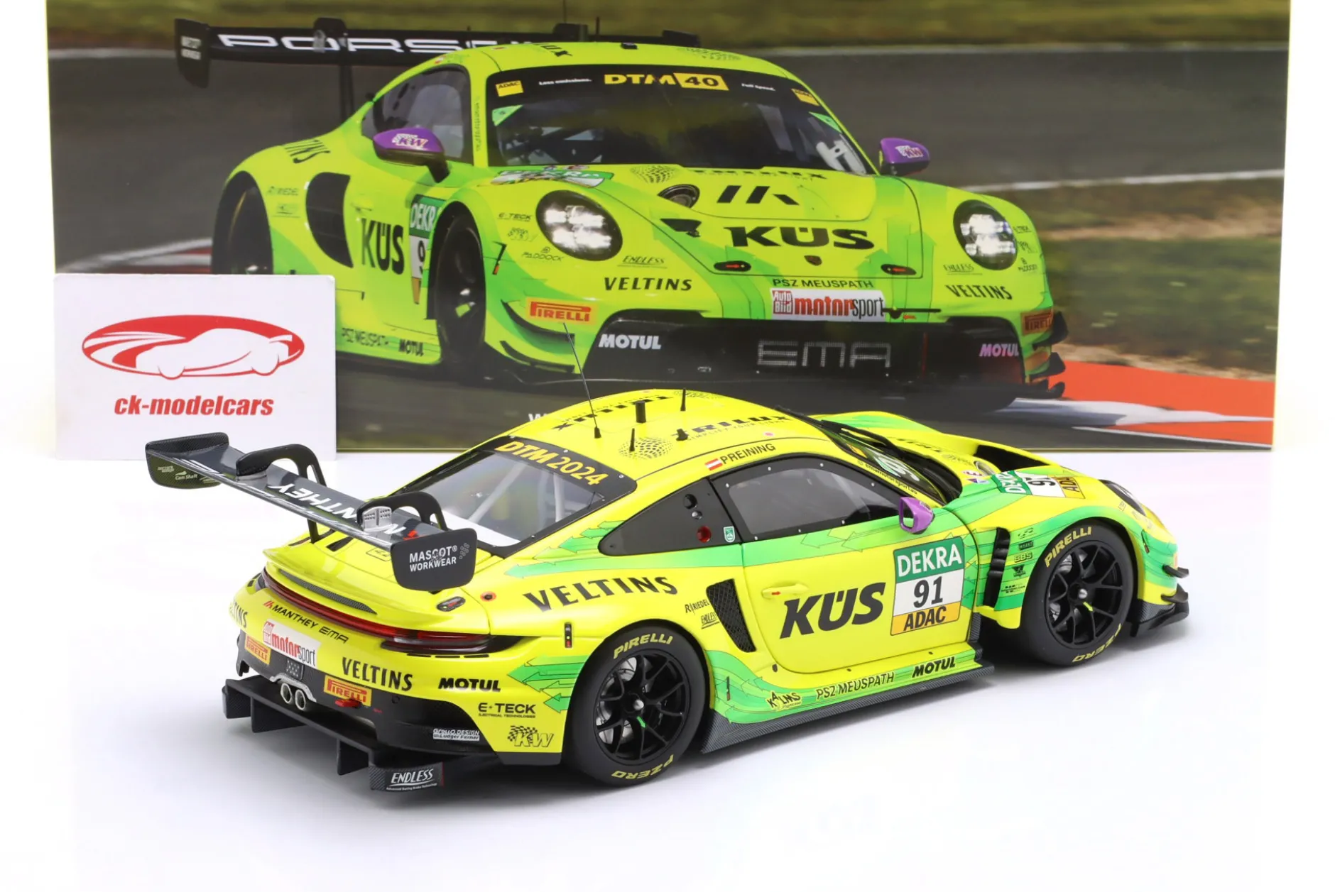 Porsche 911 GT3 R #91 DTM 2024 Thomas Preining Manthey Grello 1:18 Minichamps