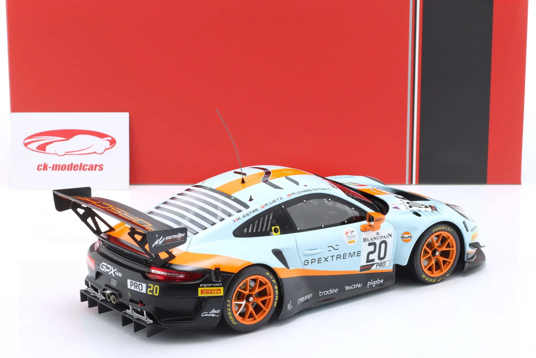Porsche 911 GT3 R #20 Gulf Sieger 24h Spa 2019 Christensen, Lietz, Estre 1:18 Ixo
