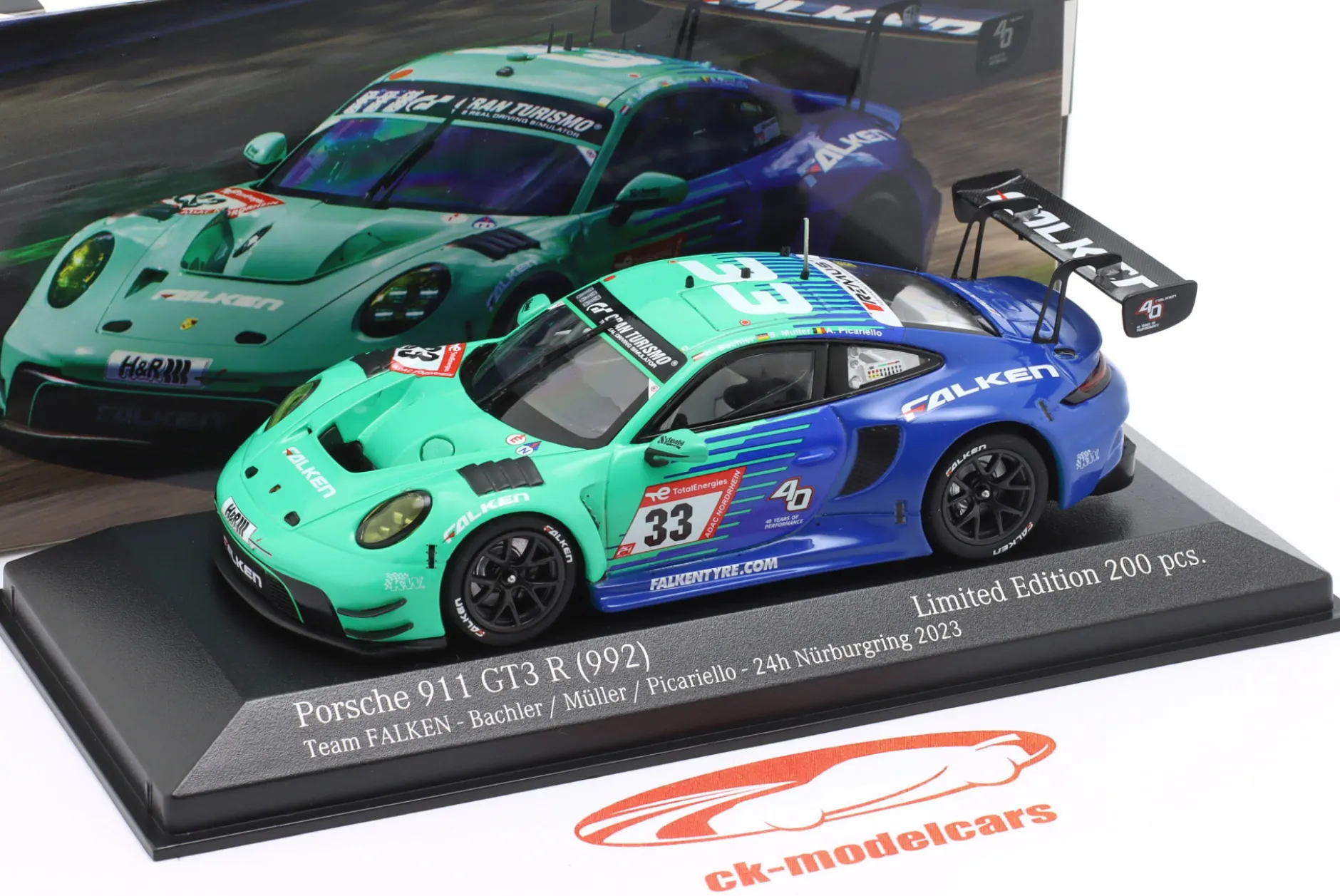 Porsche 911 GT3 R #33 24h Nürburgring 2023 Falken Motorsports 1:43 Minichamps