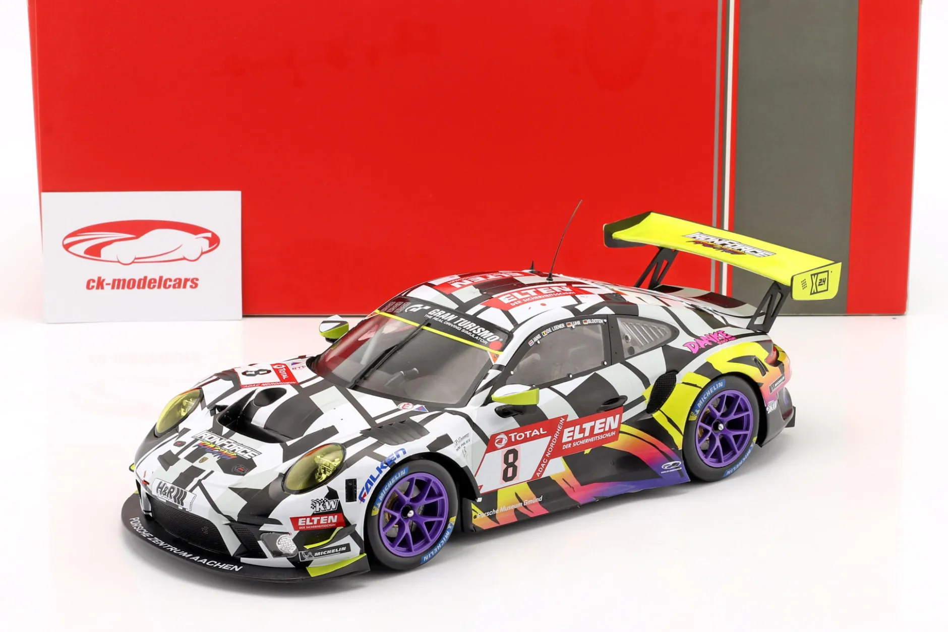 Porsche 911 GT3 R #8 24h Nürburgring 2019 Iron Force 1:18 Ixo