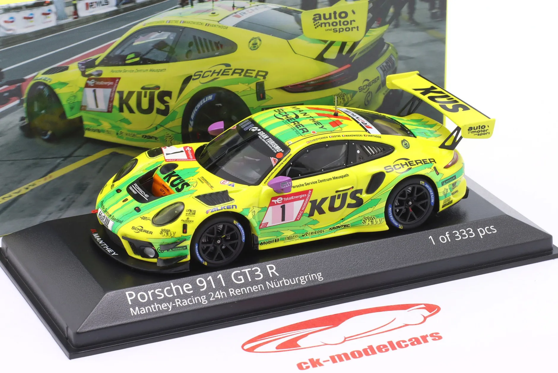 Porsche 911 GT3 R #1 24h Nürburgring 2022 Manthey Grello 1:43 Minichamps
