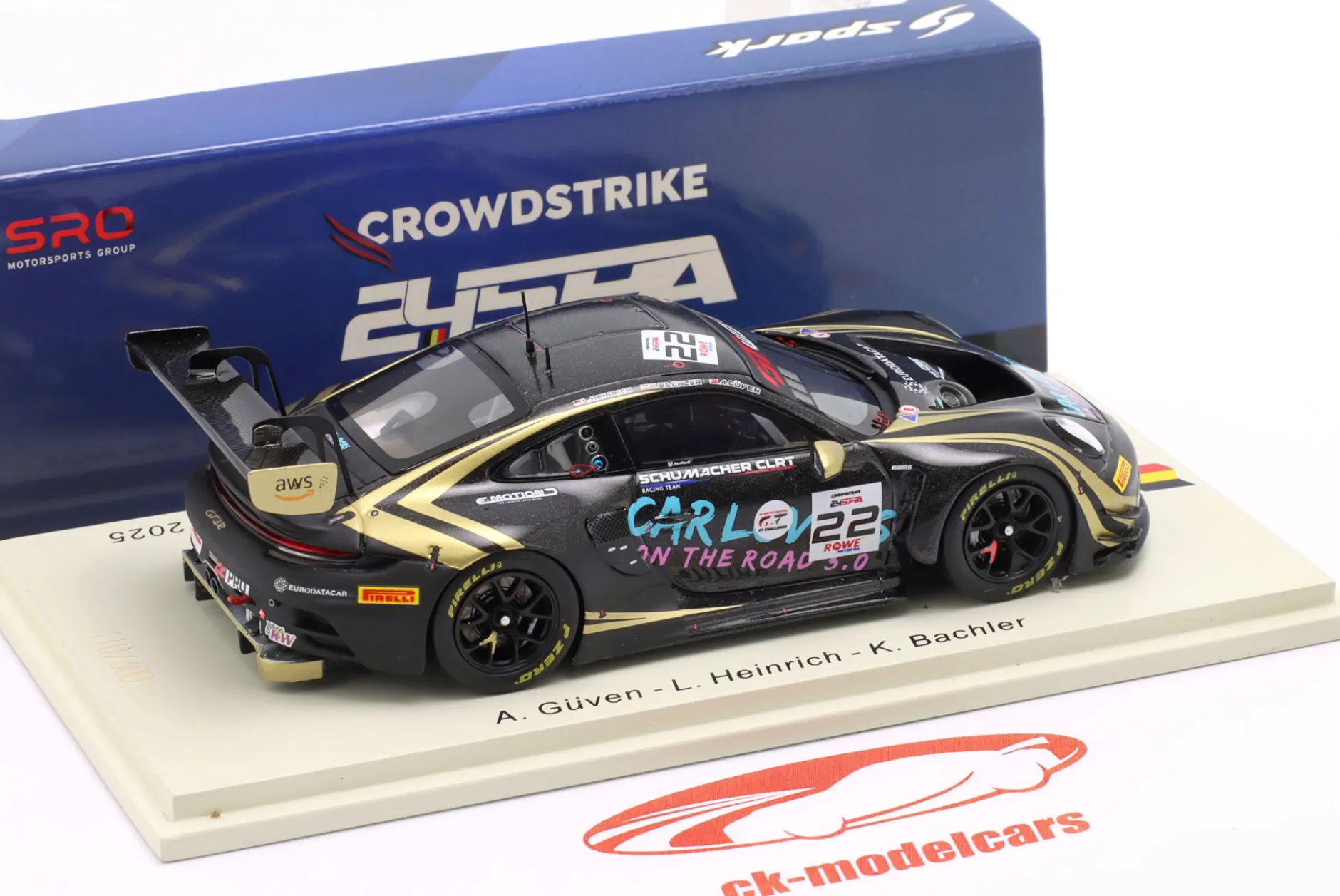 Porsche 911 GT3 R #22 24h Spa 2025 Schumacher CLRT 1:43 Spark