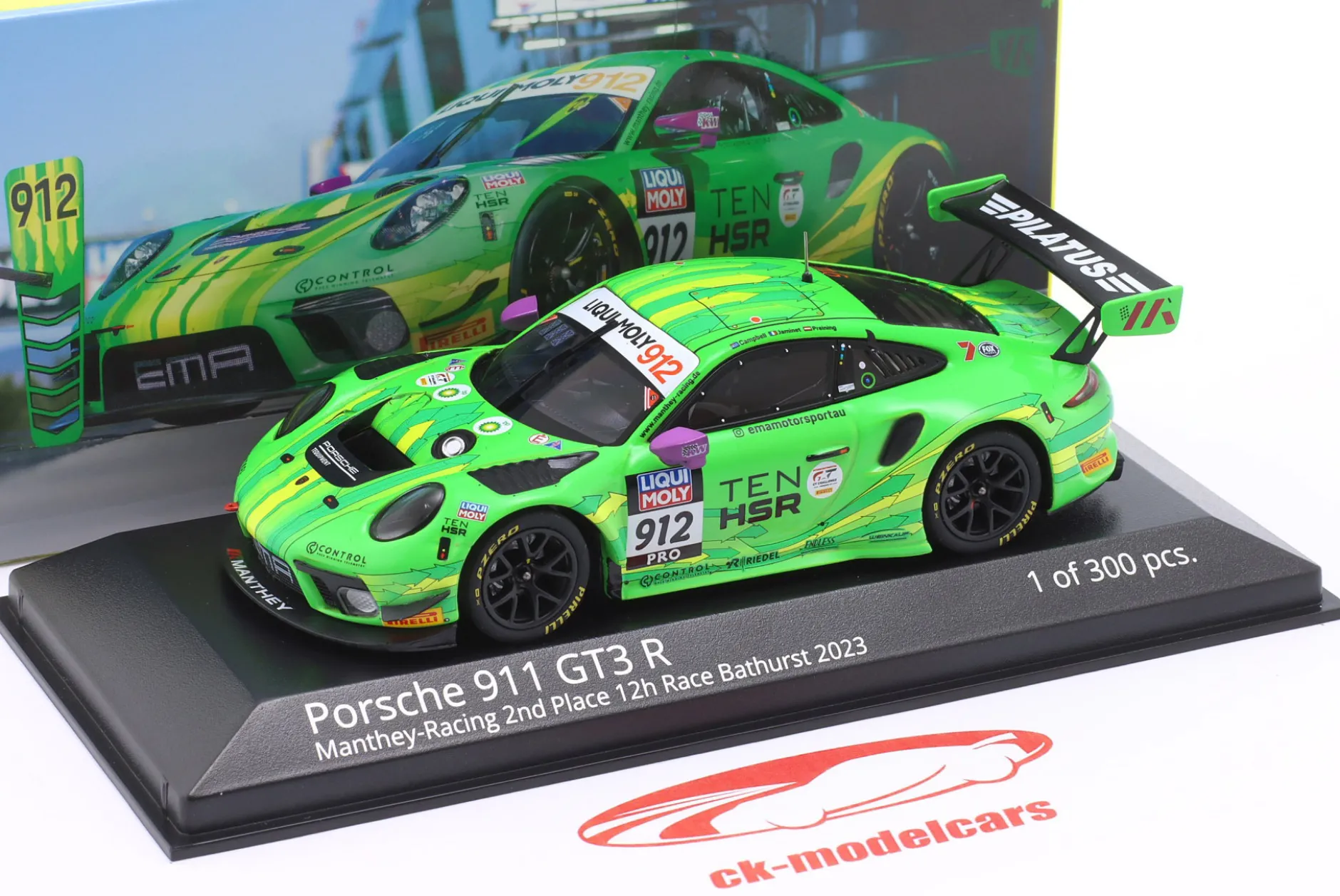 Porsche 911 GT3 R #912 2nd 12h Bathurst 2023 Manthey EMA 1:43 Minichamps