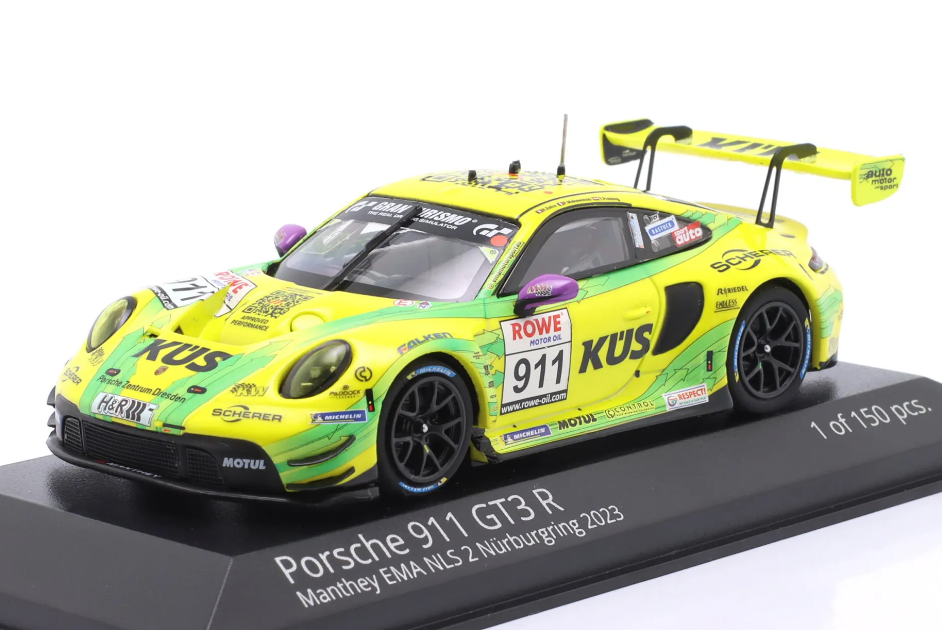 Porsche 911 GT3 R #911 NLS 2 Nürburgring 2023 Manthey Grello 1:43 Minichamps
