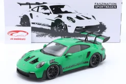 Porsche 911 (992) GT3 RS Baujahr 2023 grün / schwarze Felgen 1:18 Minichamps