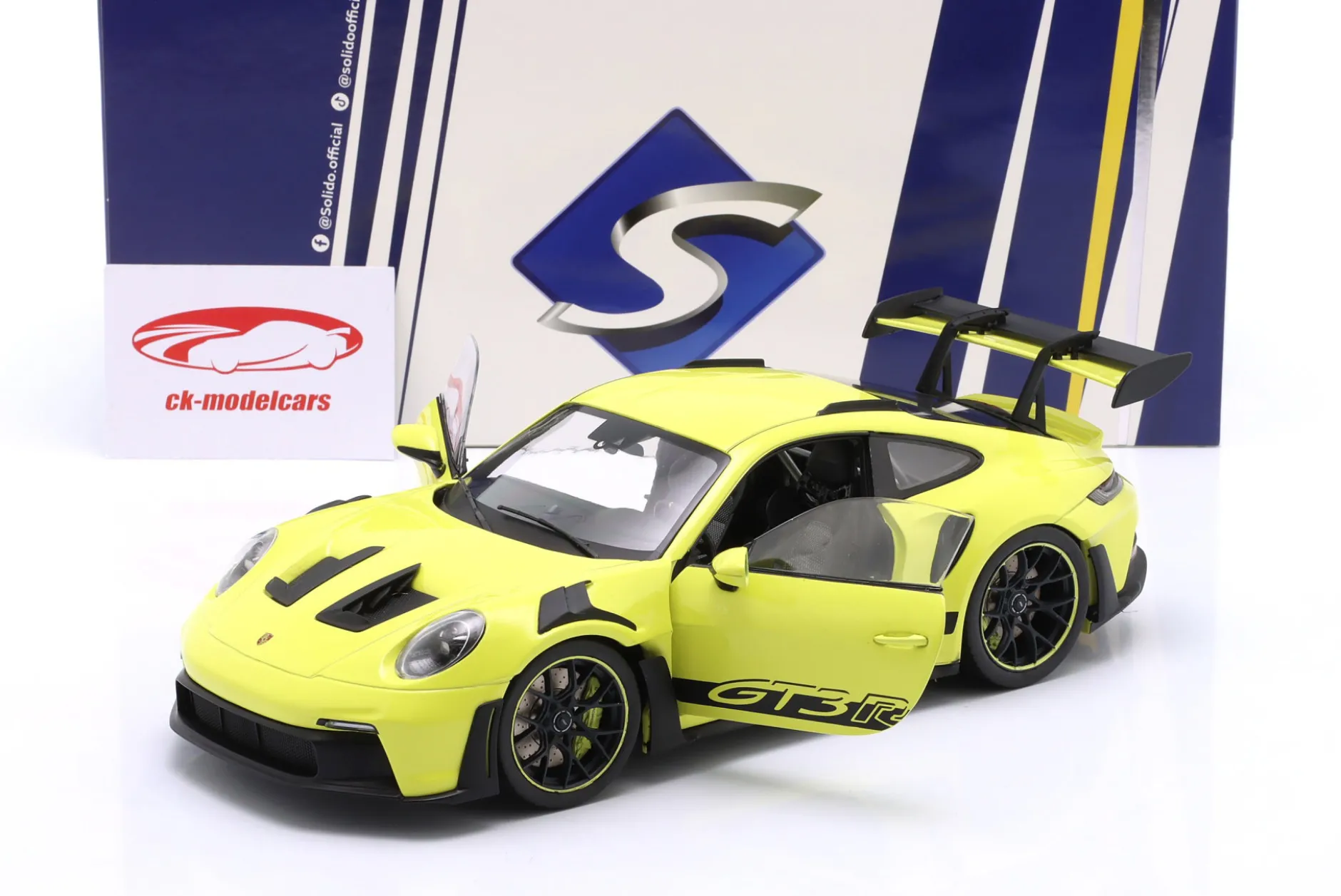 Porsche 911 (992) GT3 RS Baujahr 2024 neon lime 1:18 Solido