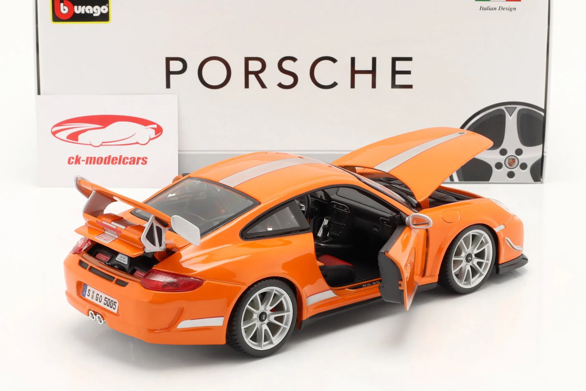 Porsche 911 (997) GT3 RS 4.0 Baujahr 2012 orange 1:18 Bburago