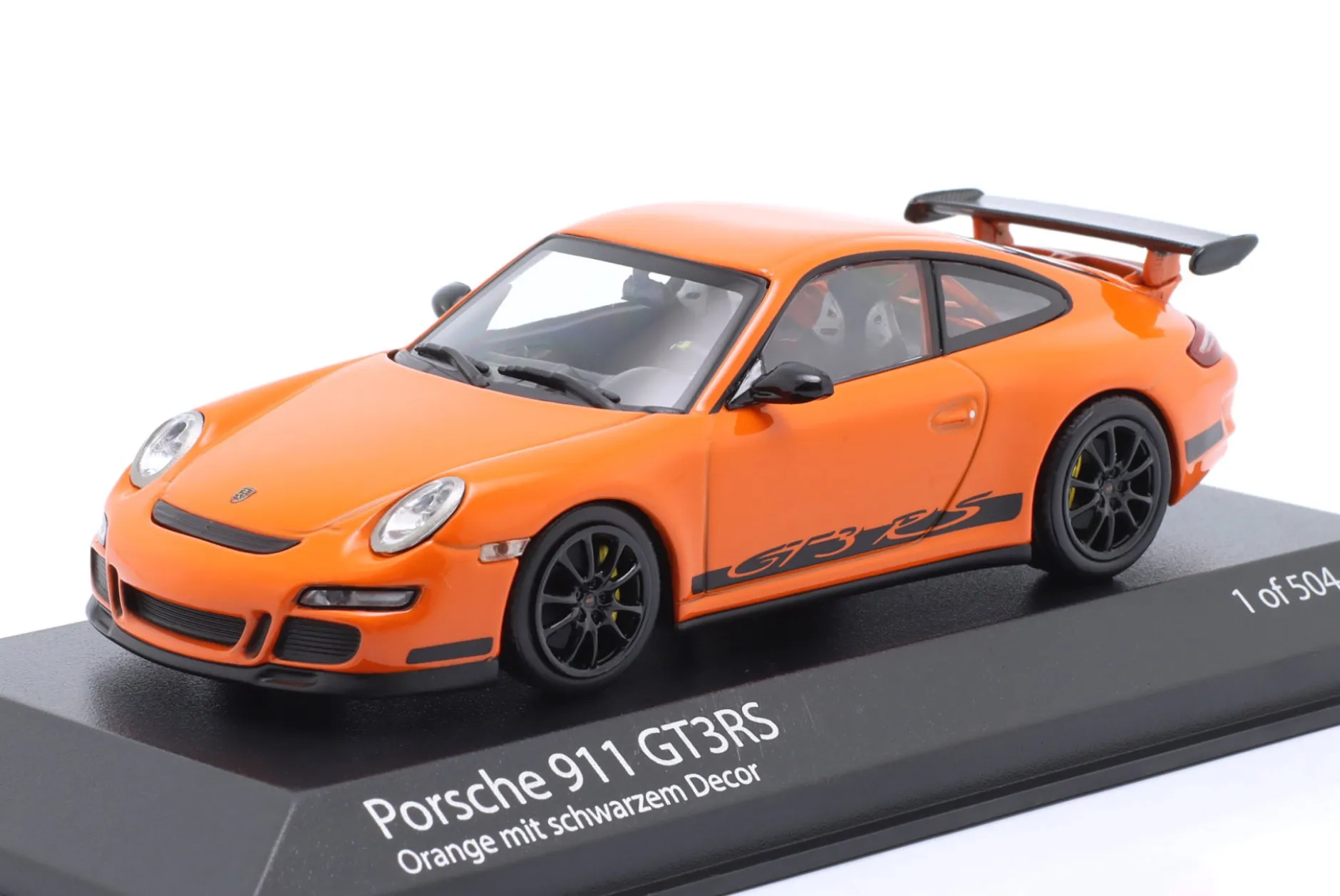 Porsche 911 (997.1) GT3 RS Baujahr 2006 orange / schwarz 1:43 Minichamps