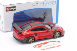 Porsche 911 GT2 RS Baujahr 2018 rot / schwarz 1:43 Bburago