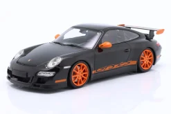 Porsche 911 (997) GT3 RS Baujahr 2007 schwarz / orange Felgen 1:18 Minichamps