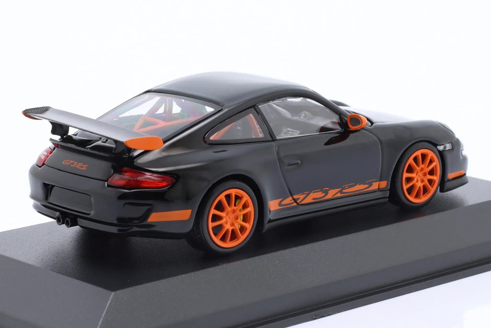 Porsche 911 (997.1) GT3 RS Baujahr 2006 schwarz / orange 1:43 Minichamps