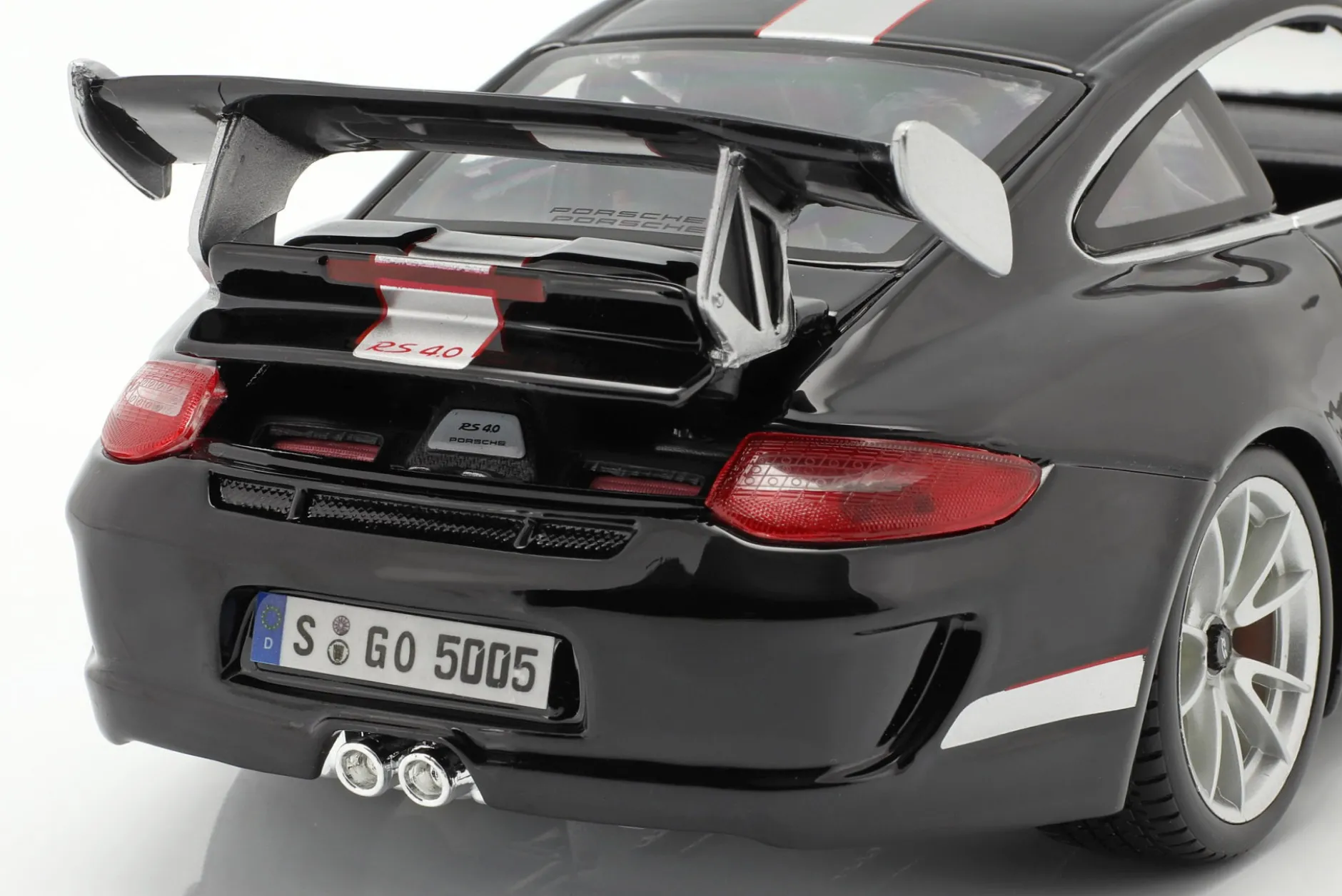 Porsche 911 (997) GT3 RS 4.0 Baujahr 2011 schwarz / silber 1:18 Bburago
