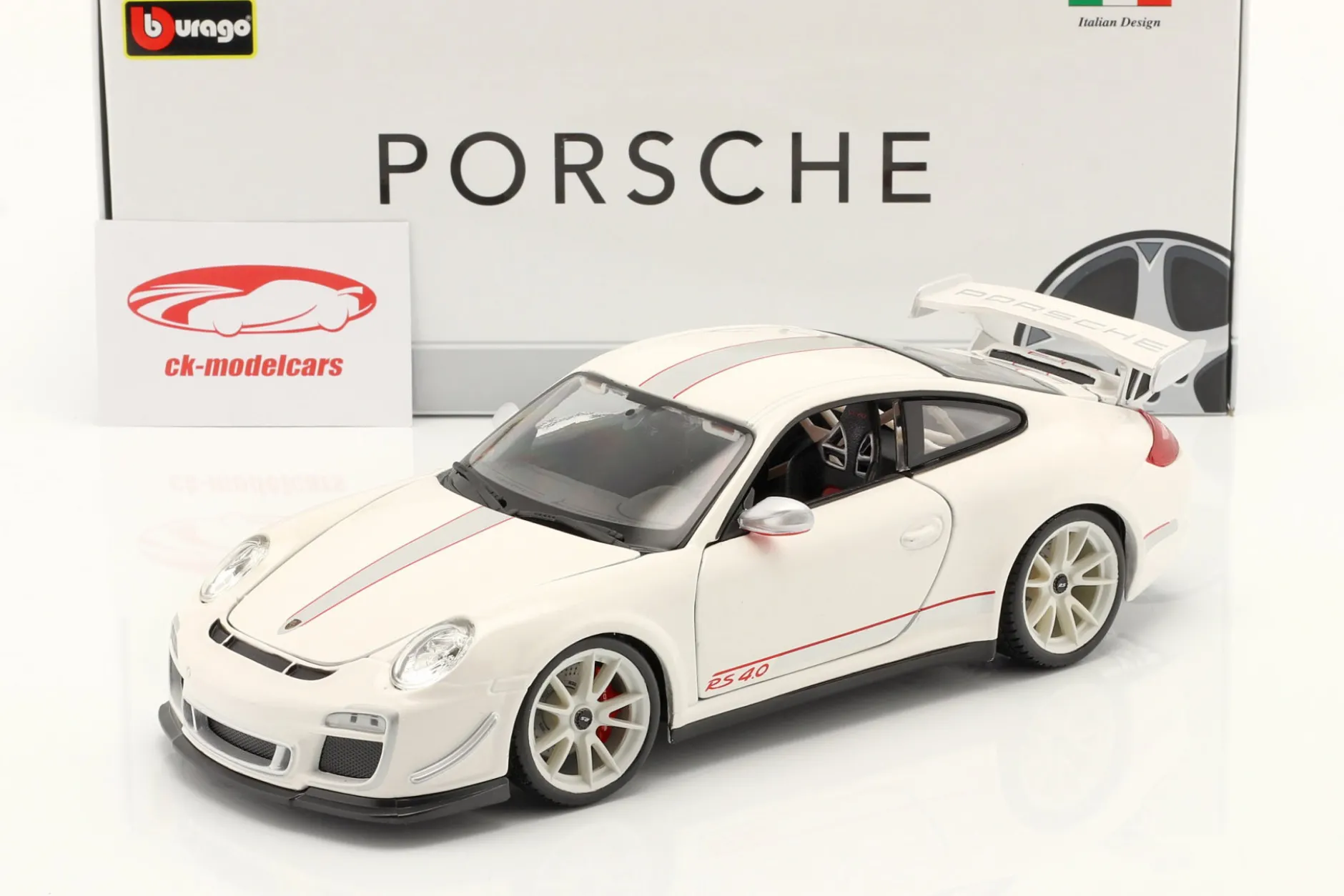 Porsche 911 (997) GT3 RS 4.0 Baujahr 2011 weiß 1:18 Bburago