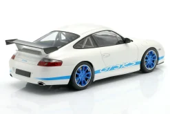 Porsche 911 (996) GT3 RS Baujahr 2002 weiß / blau 1:18 Minichamps