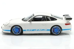 Porsche 911 (996) GT3 RS Baujahr 2002 weiß / blau 1:18 Minichamps