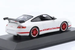 Porsche 911 (996) GT3 RS Baujahr 2002 weiß / rote Felgen 1:43 Minichamps